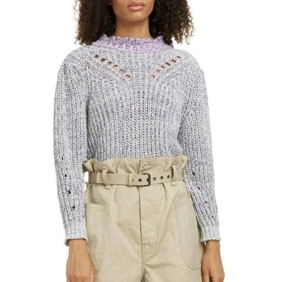 Isabel Marant Latiya Multicolor Ribbed Long Sleeve Pullover Sweater Size 40 - Picture 6 of 15